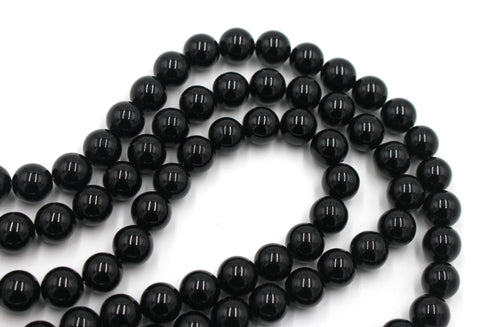 Black Onyx Gemstone Beads, 10mm, Round